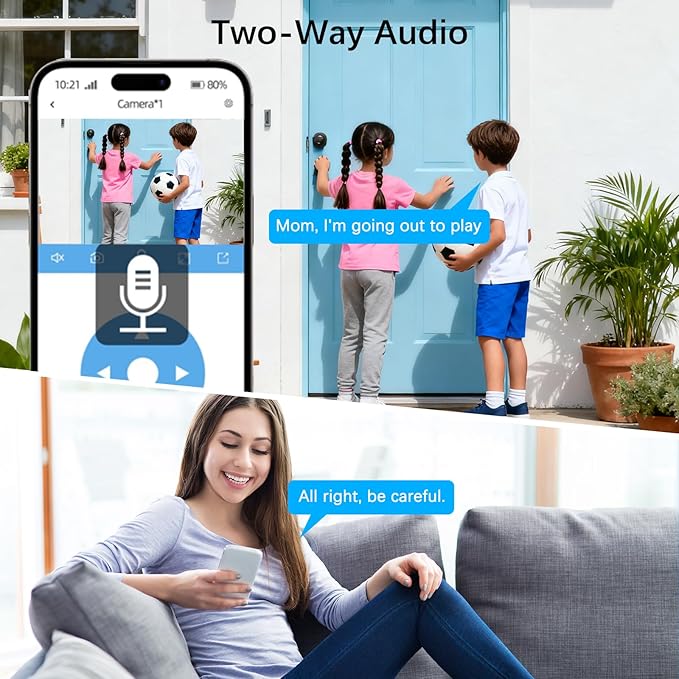 Solar Security Cameras Wireless Outdoor,2 Cam-Kit,Solar-Powered,No Subscription,Home Security Cameras System with 4MP Color Night Vision,Auto Tracking,Spotlight & Siren,64GB Memory Card, 2.4 & 5G WiFi