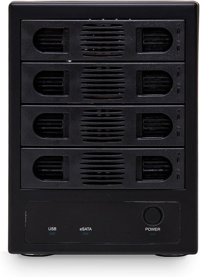 Syba SY-ENC50104 4 Bay 3.5” SATA III HDD Non-RAID Enclosure – Supports USB 3.0 & eSATA Interface, Black