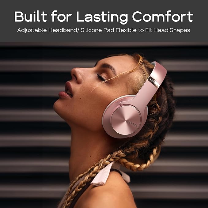 DOQAUS Bluetooth Headphones Over Ear, 90H Playtime, 3 EQ Modes, HiFi Audio, ENC Mic, Reinforced Durable Frame & Soft Earpads for Extended Wear, Phone, PC, Travel