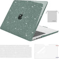 MOSISO Glitter Cover Compatible with MacBook Air 13 inch Case M5 2026 M4 2025 M3 M2 2024-2022 A3449 A3240 A3113 A2681, 4 in 1 Kit Bling Sparkly Hard Shell for MacBook Air 13.6 inch Case, Emerald Green