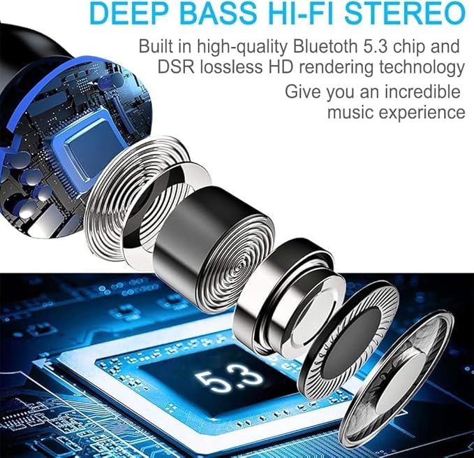 Ordtop Wireless Earbuds, 140Hrs Playtime Ear Buds 2026 New Bluetooth 5.3 Headphones 6D Stereo Bass with ENC Clear Call, IPX7 Waterproof Earphones for Sports/Working, in Ear Headphones for Android/iOS