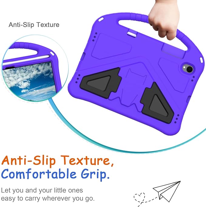 Kids Case for Samsung Galaxy Tab S11 2025 11" Tablet, Techcircle Light Weight Shock Proof EVA Foam Handle Rugged Stand Protective Case, Purple