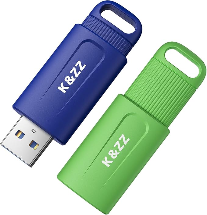 K&ZZ USB Drive 32GB 2 Pack Plug and Play USB 3.0 Flash Drives Push- Pull Cover Thumb Drive Portable Jump Drive USB Storage for Computer/Car Audio/Laptop