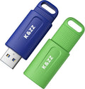 K&ZZ USB Drive 32GB 2 Pack Plug and Play USB 3.0 Flash Drives Push- Pull Cover Thumb Drive Portable Jump Drive USB Storage for Computer/Car Audio/Laptop