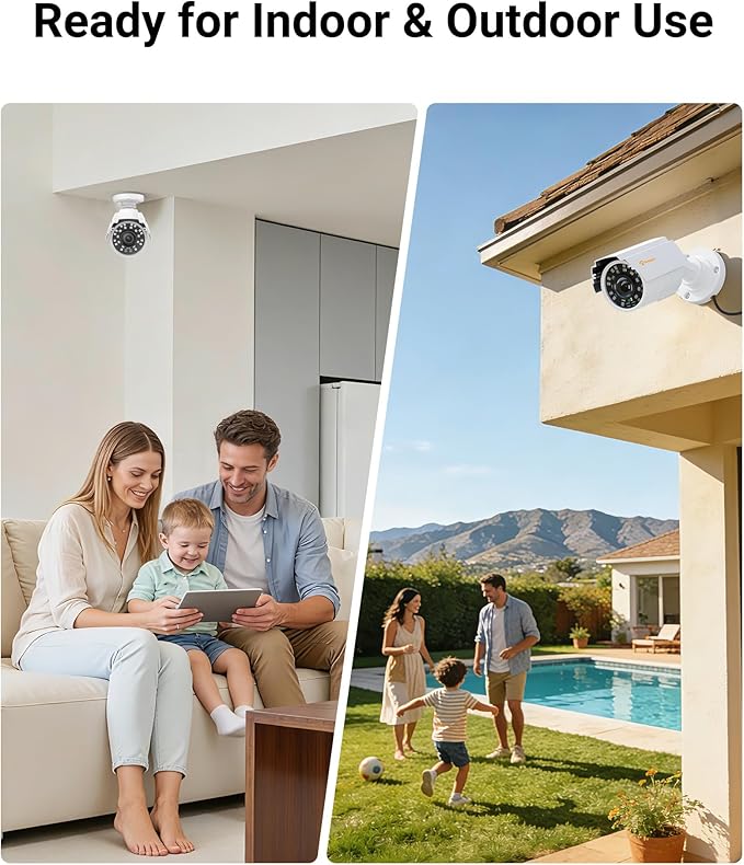 Anlapus 1080P HD Hybrid 4-in-1 Security Camera Outdoor, Night Vision, IP66 Weatherproof, TVI/CVI/AHD/CVBS CCTV Bullet Camera for 1080P/5MP/4K Analog Surveillance DVR System