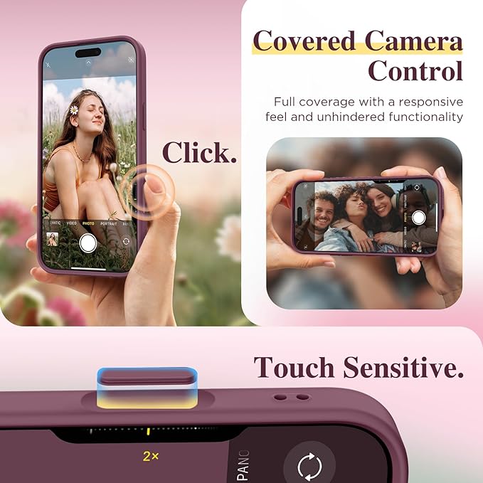 GVIEWIN for iPhone 16 Pro Max Case Compatible with MagSafe, [Military Grade Protection] [Screen Protector] Full Camera Protection Floral Translucent Women Magnetic Phone Case, Floratopia/Burgundy