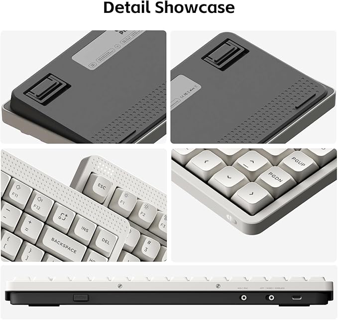 NuPhy Node75 Wireless Mechanical Keyboard, 75% Hot Swappable Custom Low Profile Keyboard, 84 Keys Computer Gaming Keyboards, Supports Touch Gestures, PBT Keycaps, RGB Backlit, Bluetooth/2.4GHz/USB-C