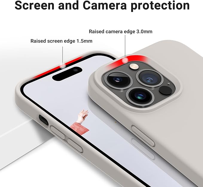 OTOFLY Designed for iPhone 14 Pro Case, Silicone Shockproof Slim Thin Phone Case for iPhone 14 Pro 6.1 inch (Stone)