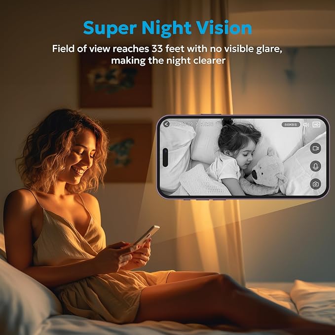 owltron Indoor Security Camera, 2K 3MP Cameras for Home Security with Motion Detection, Pet Cam & Baby Monitor with Night Vision, 2.4 GHz WiFi Two-Way Talk, Cloud/SD Storage, Compatible with Alexa
