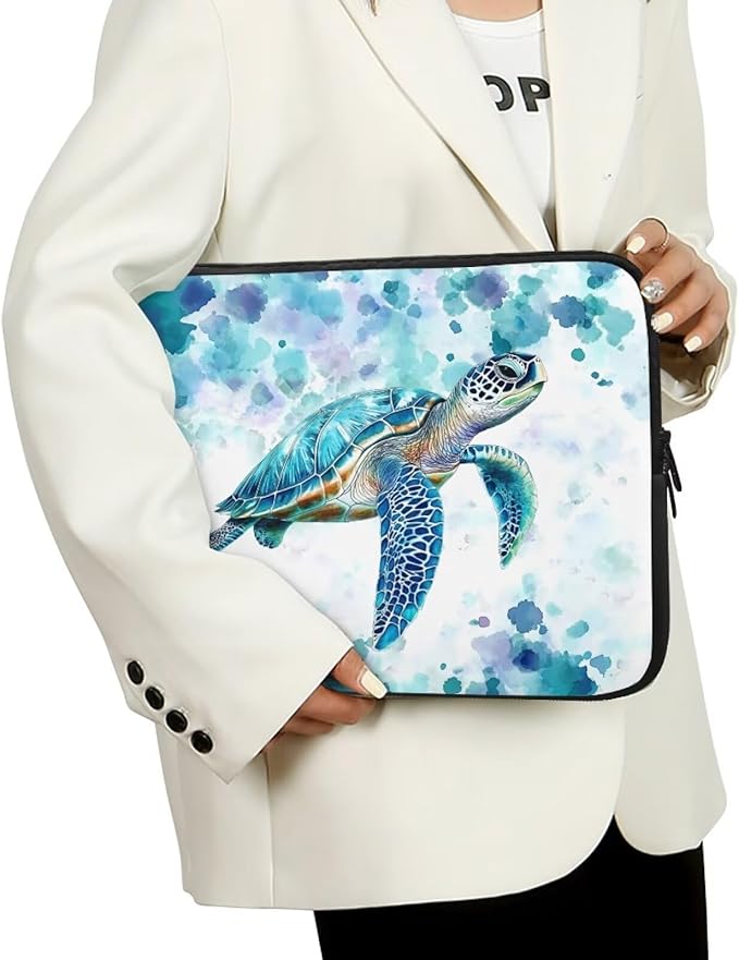 Sea Turtle Laptop Protective Sleeve for Women Men 15inch Computer Sleeve Bag Neoprene Laptop Bags Tie Dye Lap Top Case Suitable for Travel School Office Organizers Hippie