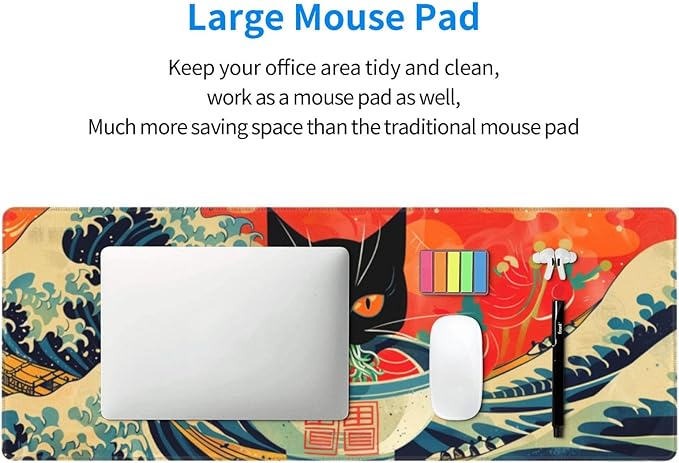 Mouse Pad Gaming - Large Mouse Pad for Desk with Waterproof Surface & Durable Design Desk Mat for Desktop & Office Accessories (Nautical Noodles)