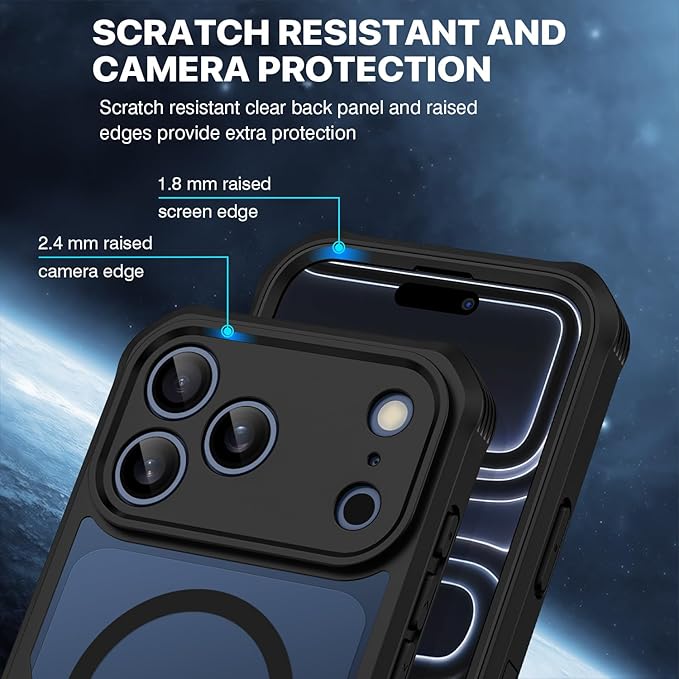 CENHUFO Magnetic Privacy for iPhone 17 Pro Case [Compatible with Magsafe] Full Body Phone Case Built-in 9H Tempered Glass Privacy Screen Protector, Camera Protection Shockproof Bumper Cover -Black