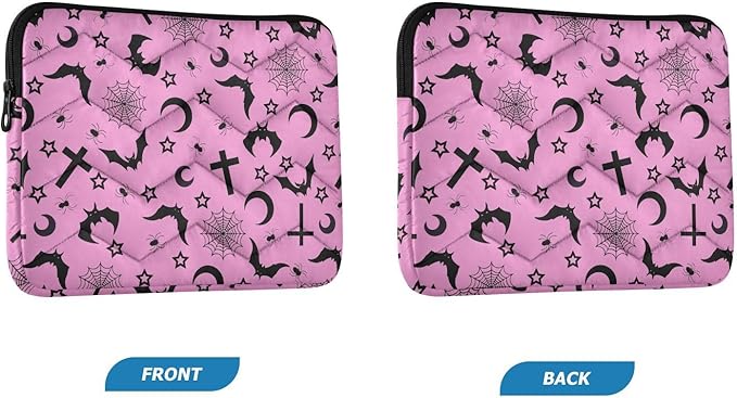 Cute Laptop Sleeve 13 inch Bats Crosses Stars Gothic Laptop Bag 14 inch Waterproof Computer Bag for Women Laptop Accessories Computer Cover Bag for Tablet Men, A06D24018