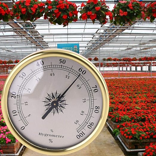 Round Gold Thermometer and Hygrometer 72mm Temperature Monitor Humidity Meter Gauge No Battery Needed for Indoor Meter
