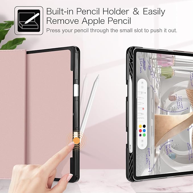 Fintie Folio Case for iPad Pro 12.9" 6th Generation 2022, Multi-Angle Smart Stand Cover w/Pencil Holder & Pocket, Also Fit iPad Pro 12.9 2021 5th & 2020 4th & 2018 3rd Gen, Dreamy Marble