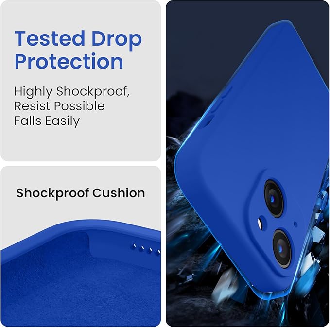 FireNova Designed for iPhone 15 Case, Silicone Upgraded [Camera Protection] Phone Case, Soft Anti-Scratch Microfiber Lining Inside, 6.1 inch, Klein Blue