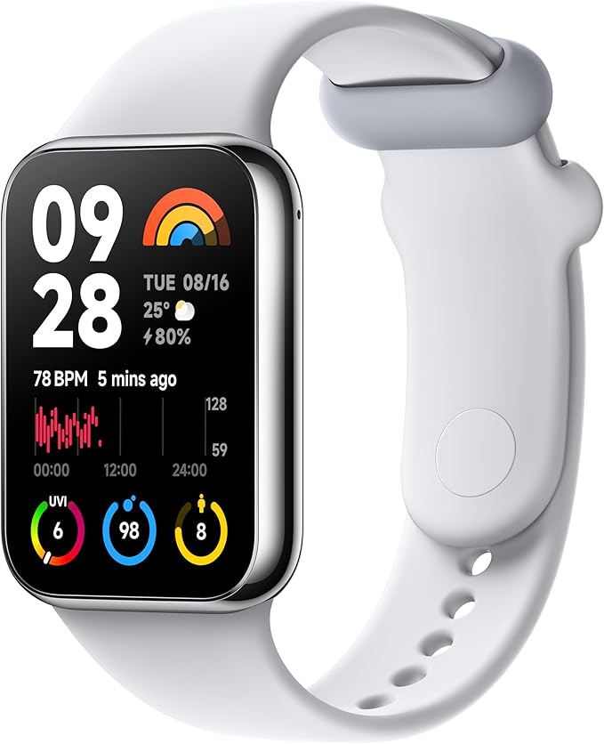 Xiaomi Smart Band 8 Pro Fitness Tracker, 1.74"" AMOLED Display, up to 20 Days Battery, 5ATM, SpO2 Tracking, Sleep and Heart Rate Monitoring, 150+ Training Modes, Pedometer, Silver/Gray