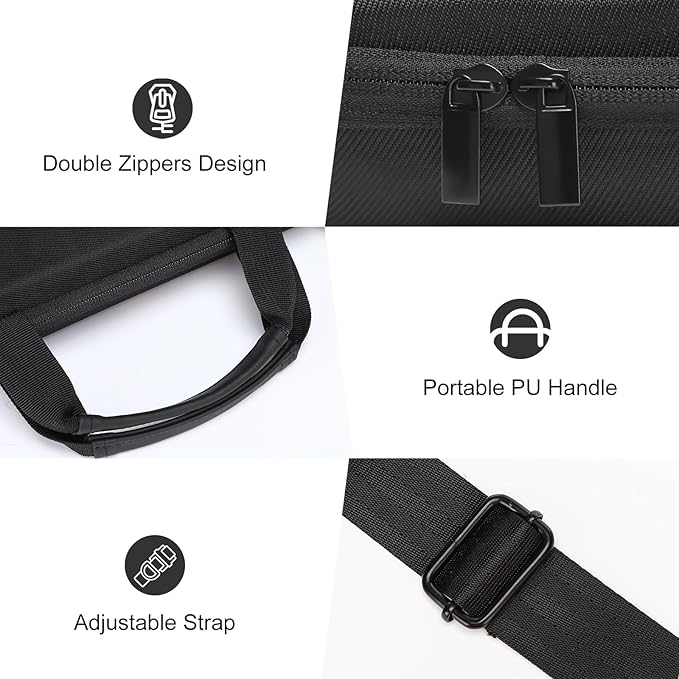 MOSISO Hard Shell Laptop Case for Men Women, 15-16 inch Geometric Splicing Computer Bag Compatible with MacBook HP Dell Lenovo Asus, 15.6 inch Laptop Bag with Front Raised Pocket&Shoulder Strap, Black