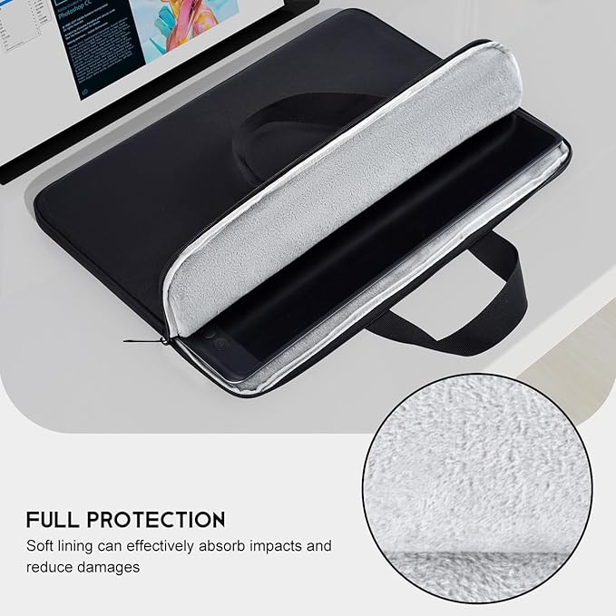 22 inch Portable Monitor Case Carrying Sleeve Compatible with ASUS Zenscreen/Most 22" Portable Monitor, Shockproof-Padded Monitor Bag with Accessory Pocket & Handle