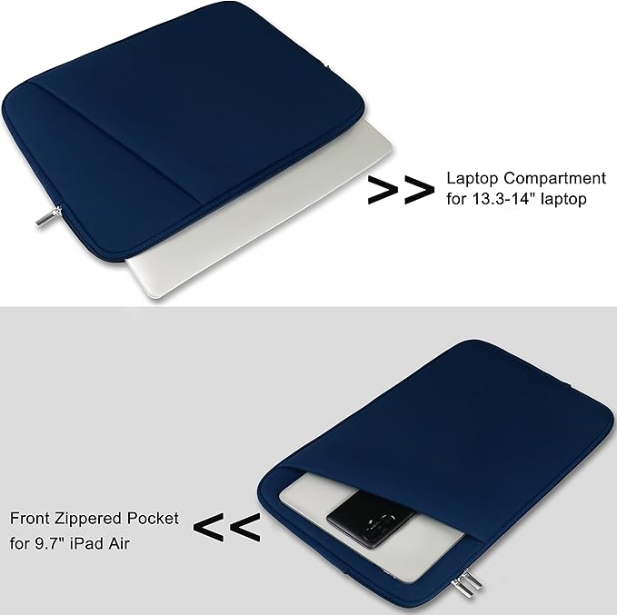 Laptop Case Sleeve 14 inch, Durable Carrying Bag Shockproof Protective Case Cover, Handbags Briefcase Laptop Bag Compatible with 14" MacBook Air/Pro HP Asus Lenovo Notebook Computer, DarkBlue