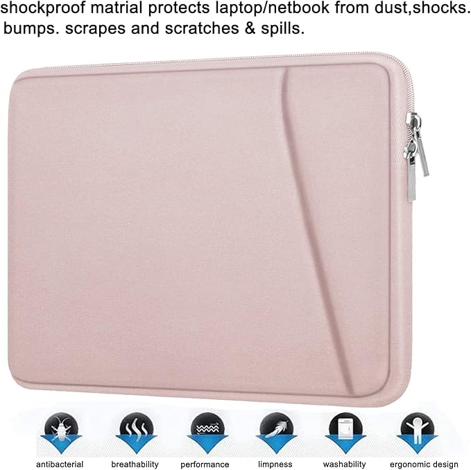 Laptop Case 14 inch, Durable Carrying Sleeve Bag Shockproof Protective Case Cover, Handbags Briefcase Laptop Bag Compatible with 14" MacBook Air/Pro HP Asus Lenovo Notebook Computer, Pink