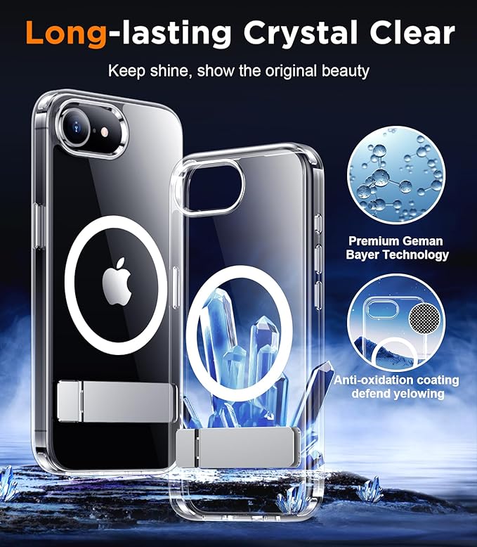 Magnetic Compatible with SE4 Case, [Built-in Invisible Kickstand][Military Grade Shockproof] Slim Thin Phone Case