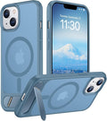 Magnetic Compatible with iPhone 14 Case/iPhone 13 Case,[Built-in Invisible Kickstand][Compatible with MagSafe][Military Grade Shockproof] Slim Translucent Matte Phone Case for iPhone 14/13 6.1"
