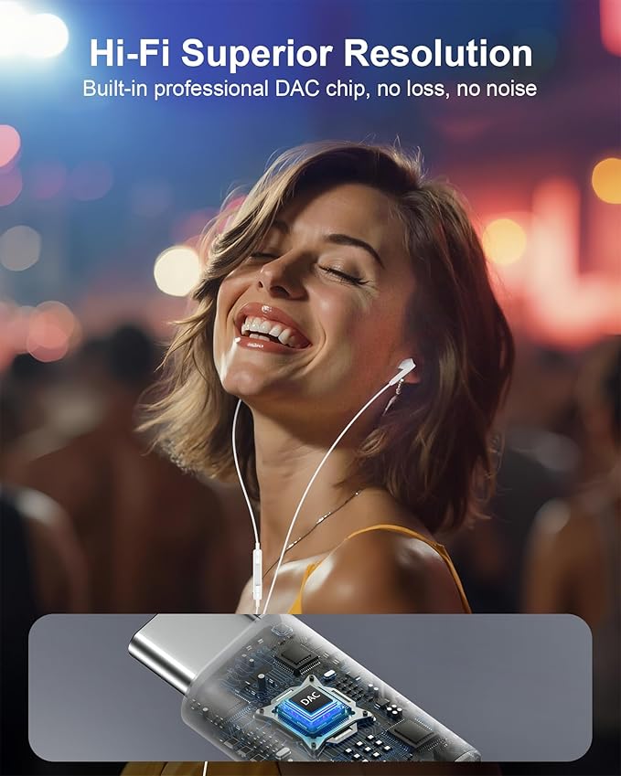 Earbuds Wired for iPhone 17e 17 Pro Max 17Pro Air Pods 16e 16 15 Plus, USB C Headphones Ear Buds Apple Corded USB C Earbuds with Microphone, USBC in-Ear Type C Earphones Android Noise Cancelling Bud