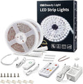 MY BEAUTY LIGHT LED Strip Lights Warm White,32.8ft Dimmable LED Light Strip with RF Remote,600 Bright 6500K 2835 LEDs,Plug-in Adhesive Rope Lights with Timing Mode for Living Room Bedroom Kitchen