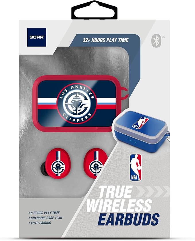 SOAR NBA Wireless Sport Earbuds: Comfortable Fit & Convenient Charging