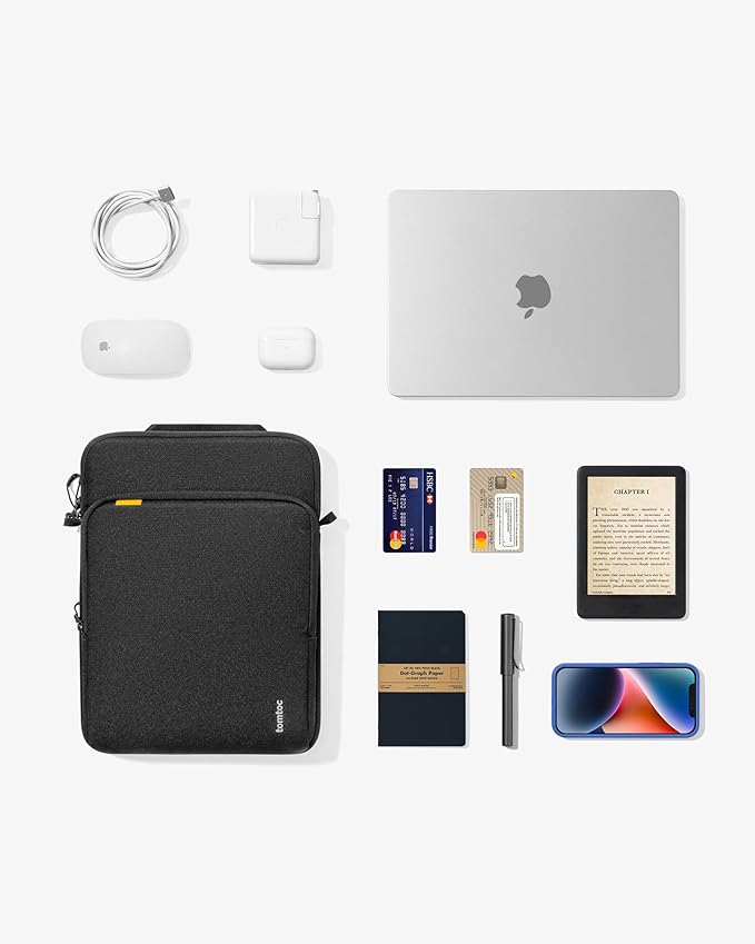 tomtoc 360 Protective Laptop Sleeve Designed for 2026 14-inch MacBook Pro M5/M4/M3/M2 Pro/Max, 13.8'' Surface Laptop AI PC, Water-Resistant Well-Organized Accessory Sleeve Case with Handle