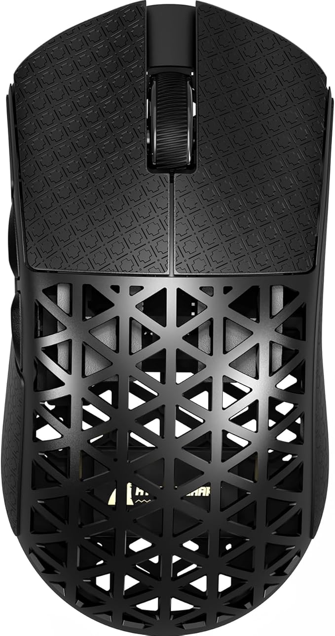 R5Ultra 8K Wireless Gaming Mouse with 42,000 DPI -PAW3950 MAX Sensor -39g Ultra-Lightweight Carbon Fiber -Nordic 52840 MCU Chip-Wired/BT/2.4GHz Wireless Programmable Mouse Griptape for PC/Mac (Black)