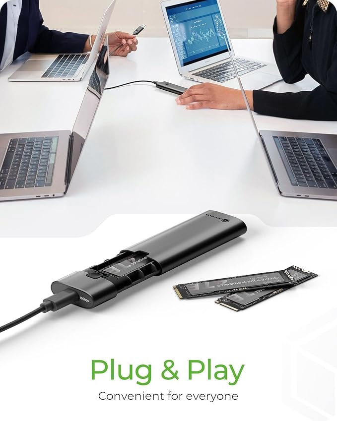 M.2 NVMe SSD Enclosure Adapter,ICY BOX USB 3.2 Gen2 10Gbps Tool-Free, USB C External SSD Enclosure/Reader for M-Key / B+M Key, Support UASP Trim for 2280 2260 2242 2230