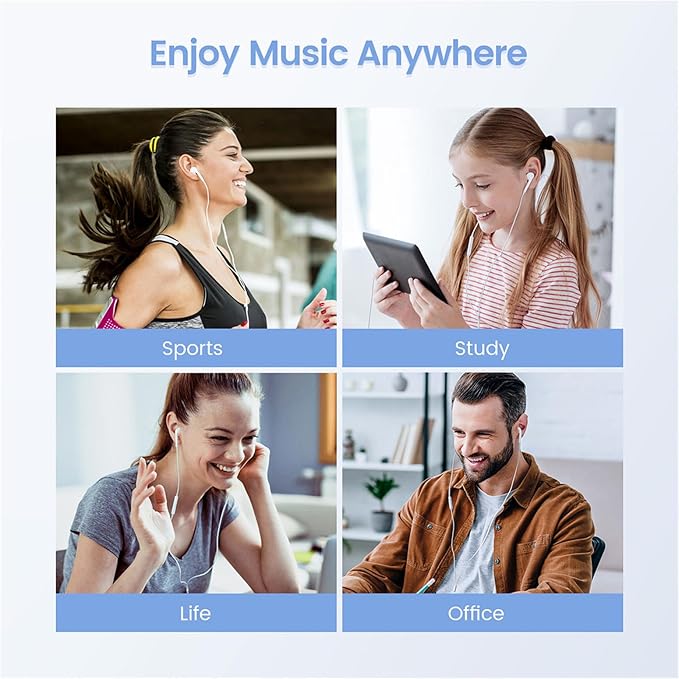 Nvnceiw 2-Pack Wired iPhone Earbuds/Headphones/Earphones with Mic and Volume Control, Compatible with iPhone, iPad, iPod, Computers, MP3/MP4 Players, Android Devices, and Most 3.5mm Audio Devices