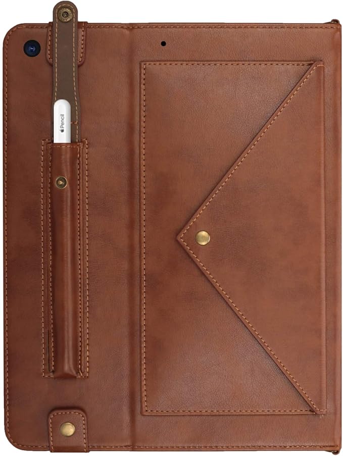 Handbag Case for iPad Mini 7.9" Series, iPad Mini 4/Mini 5 Case, Techcircle Lightweight Folio Stand Crossbody Wallet Case with Pencil Holder, Hand Strap & Shoulder Strap Soft Protective Cover, Coffee