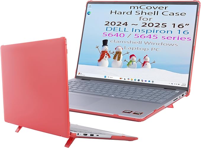 mCover Case Only Compatible with 2024～2025 16" Dell Inspiron 16 5640 5645 Series Clamshell Windows Laptop PC (NOT Fitting Any Other Dell Models) - Red