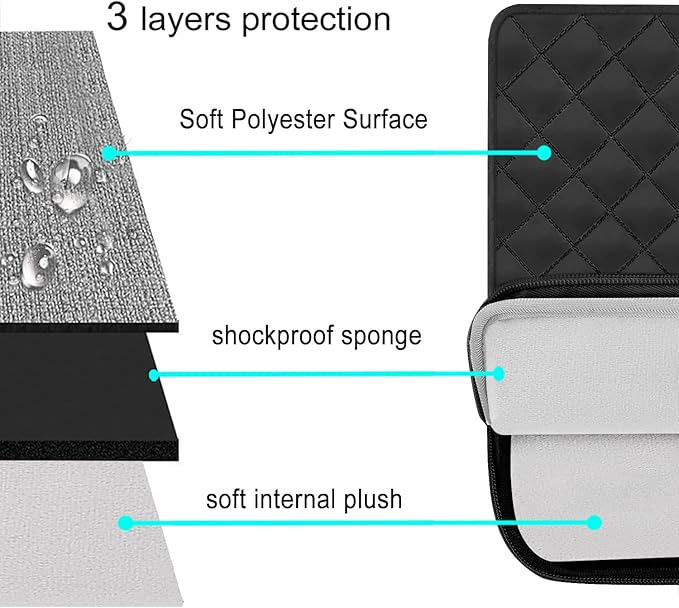 MOSISO 9-11 inch Tablet Sleeve Case for iPad A16 2025, iPad Air 11 inch M3 M2, iPad Pro 11 M4, iPad 10/9/8/7th, Galaxy Tab A9+/S9/S8/Plus 11, Square Quilted Vertical Bag with Small Case, Black
