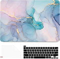 BELKA Compatible with MacBook Pro 13 inch Case M2 2025 2024 2023 2022-2016 A2338 M1 A2251 A2289 A2159 A1989 A1708 A1706, Plastic Hard Shell Case + Keyboard Cover +Screen Protector, Blue Pink Marble