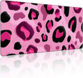 35.4 x 15.7 in, XXL Large Mouse Pad for Desk, Extended Keyboard Mouse Mat for Computer Office, Big Mouse pad with Stitched Edges, Gaming Pc-Pink and Black Leopard Print