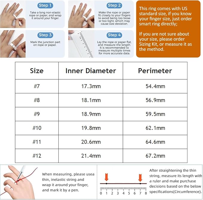 Health Smart Ring Fitness Tracker with GPS Route for Men Women, Step/Heart Rate/Blood Oxygen/Blood Pressure/Sleep Monitoring for iPhone & Andriod, No App Subscription (Silver, #13)