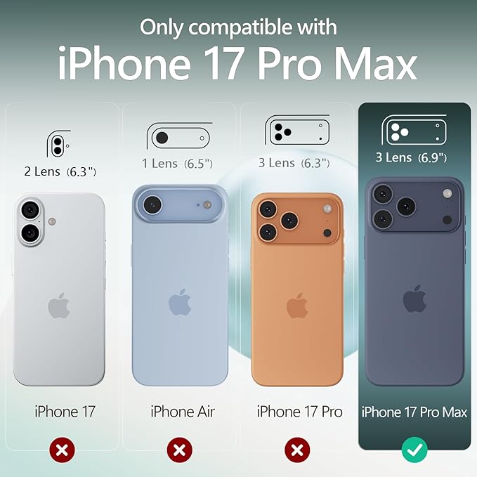 FireNova Magnetic for iPhone 17 Pro Max Case, Compatible with MagSafe, [Integrated Silicone Camera Control Button] [Camera Protection] Anti-Scratch Microfiber Lining Phone Case, 6.9", Teal