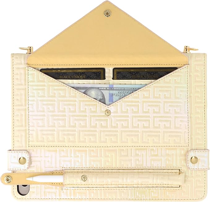 Shiny Case for iPad mini 5/4/3/2/1, Mini 7.9" Handbag Case, Techcircle Iridescent PU Leather Folio Envelope Pocket Stand Cover with Hand Strap+Shoulder Strap+Pencil Holder+Card Slots, Shiny Yellow