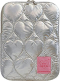 9-11 Inch Tablet Sleeve Case for iPad Pro 11 Air 4 10.2 Tab Protective Bag Cute Heart Quilted Puffy Laptop Pouch Carrying Case