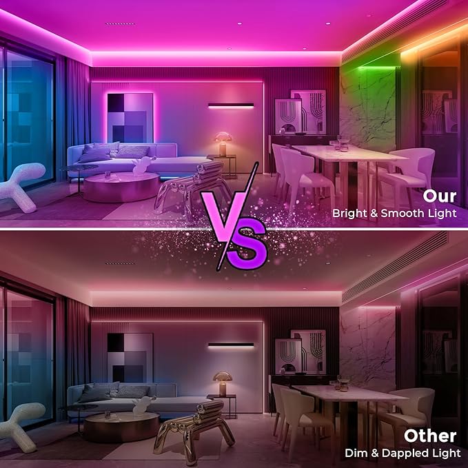 Neon RGB Rope Lights,IP67 Waterproof,Flexible Led Rope Lights,Control with App/Remote,Music Sync,for Gaming Room Living Bedroom Wall Decor (20FT)
