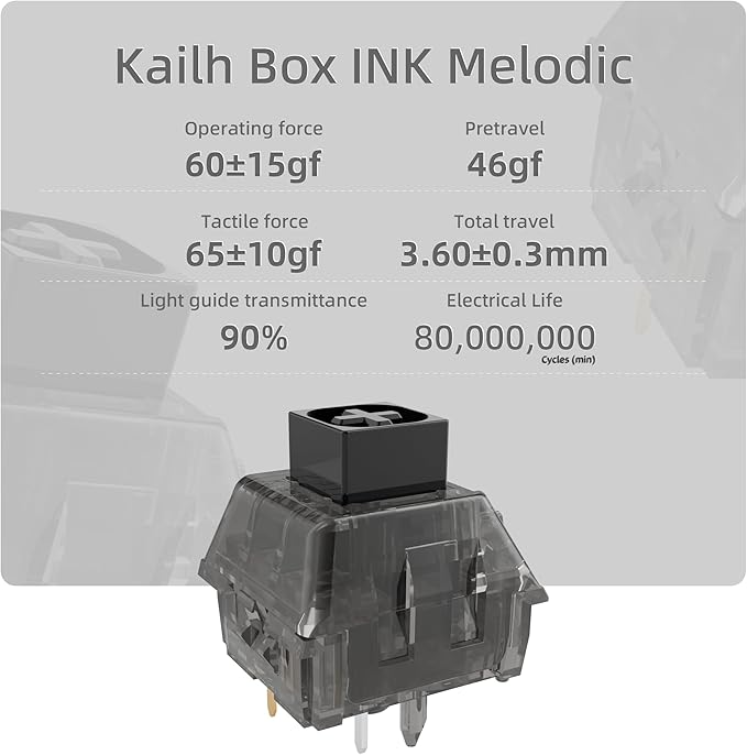 Clicky Keyboard Switches - Kailh Box Ink Switch| Waterproof, Dustproof for Mechanical Gaming Keyboards(108 Pcs)