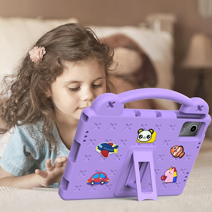 AKABEILA Compatible with Lenovo Tab M11/Tab P11 Plus/Tab P11/Xiaomi Redmi Pad SE(2023) 11 inch Tablet Case, Kids Shockproof Protective Case with Stand Handle for Girl Kid Gift- Light Purple