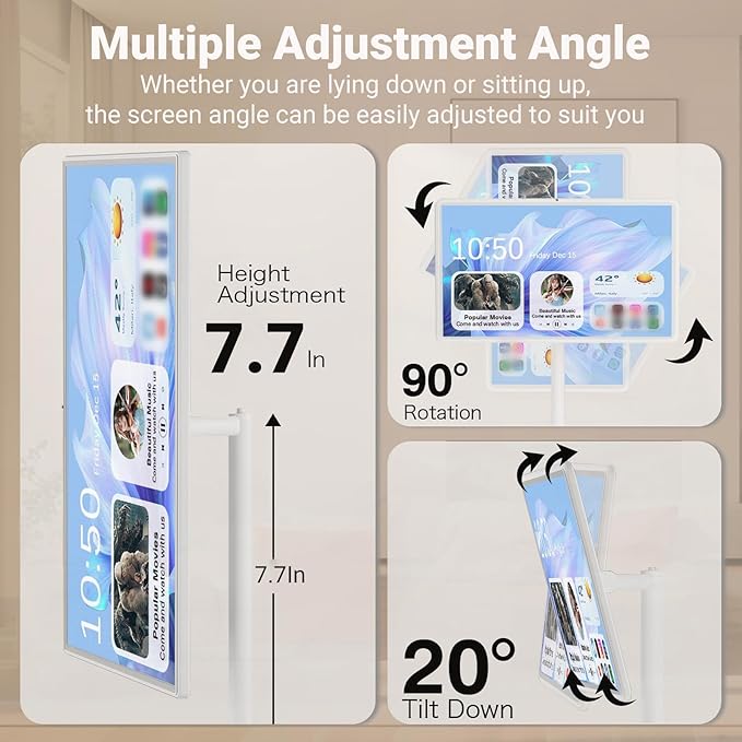 21.5" 24" 27" 32" Smart Mobile Monitor Portable Touch Screen TV with 8MP/13MP Camera Entertainment Display(8+128GB(1080P),27IN)