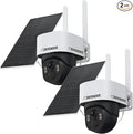 Defender 4G LTE 2K+ AI Frontier PTZ Wireless Outdoor Security Camera, 2 Pack, 5W Solar Panel, 360° AI Tracking, Deterrence, 2 Way Talk, 9400maH Battery, Works with Empower App, eSIM Included