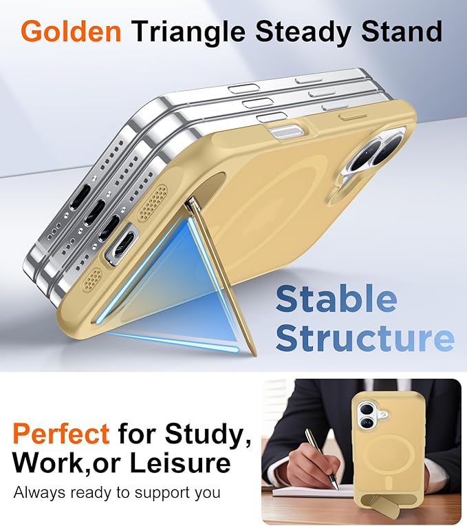 Magnetic Compatible with iPhone 16 Plus Case, [Built-in Invisible Kickstand][Compatible with MagSafe][Military Grade Shockproof] Slim Translucent Matte Phone Case for iPhone 16 Plus 6.7"