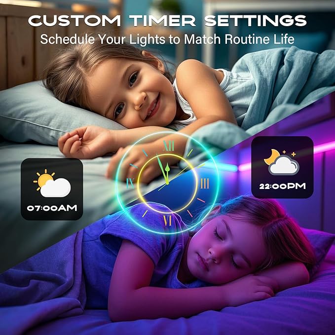 CHARKEE 110FT LED Strip Lights for Bedroom, RGB Color Changing Lights with Music Sync, Bluetooth App & Remote Control, 24V LED Light Strip for Room, Kitchen, Party & Home Decor (1 Roll)